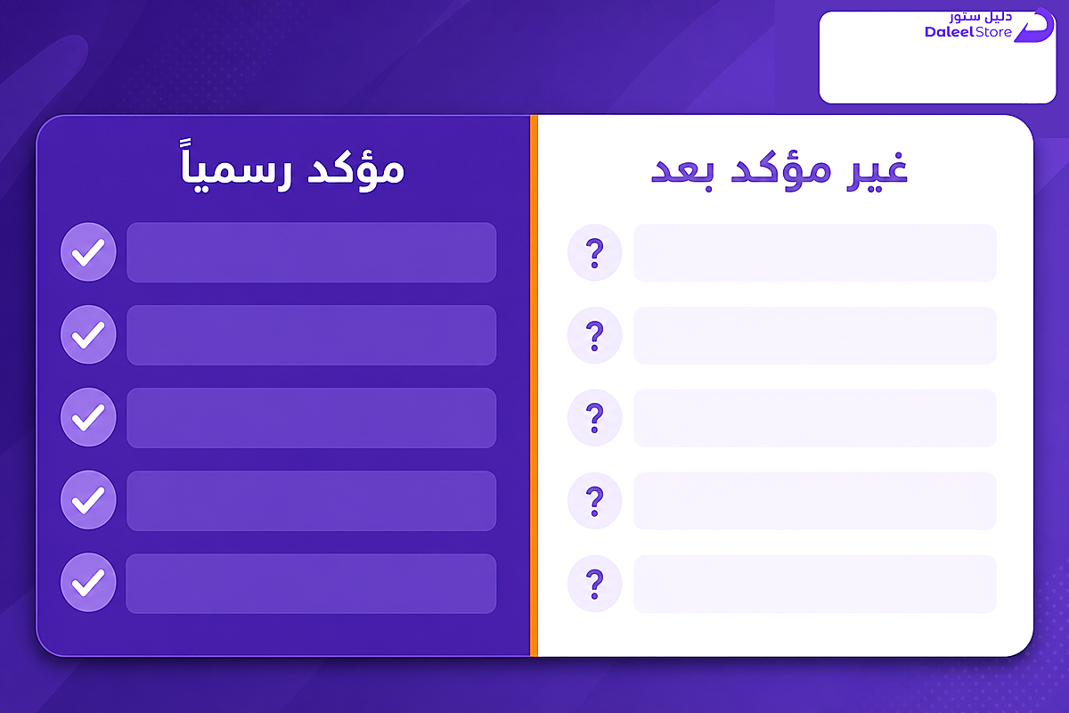 تشيك ليست لحالة تأكيد مواعيد أبرز ألعاب 2027، مؤكد رسمياً مقابل غير مؤكد
