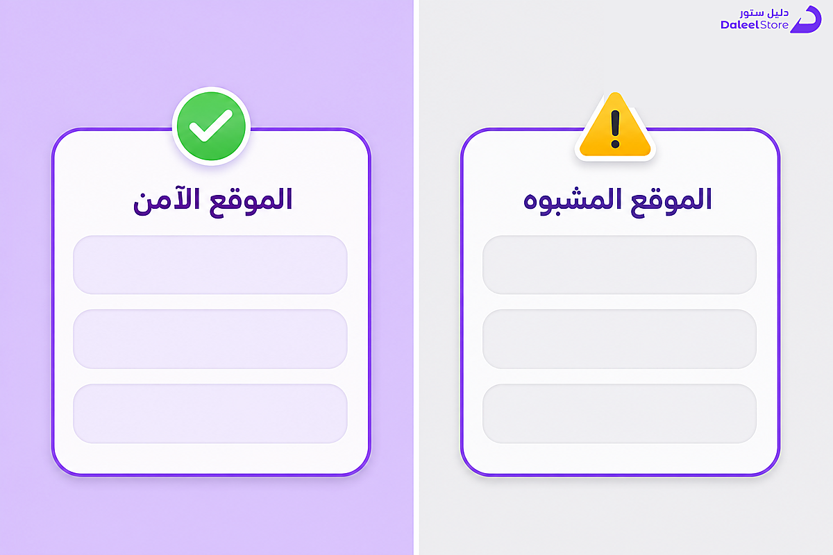 قائمة تحقق لعلامات الموقع الآمن مقابل الموقع المشبوه لشحن الألعاب