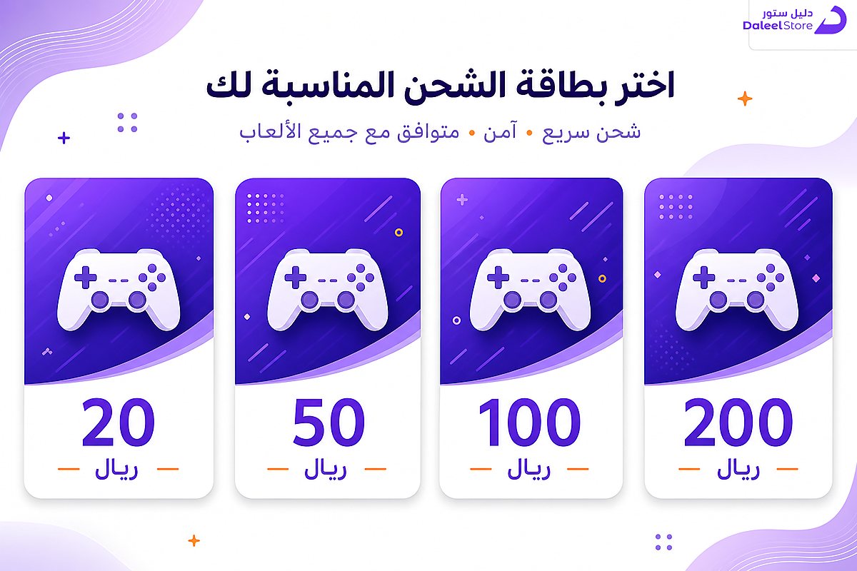 شبكة توضح فئات بطاقات شحن بلايستيشن المتوفرة على دليل ستور